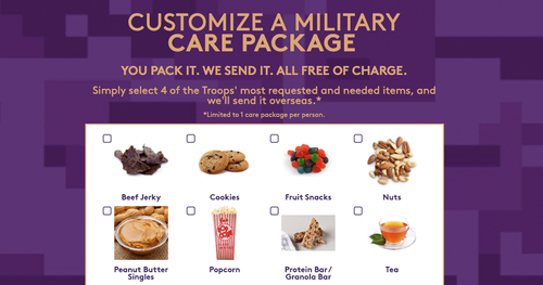 Send a Free Military Care Package to the Troops!